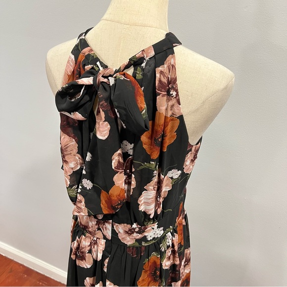 INC International Concepts Floral Black & Multicolored Halter Neck Maxi -Reemoly - Picture 10 of 12